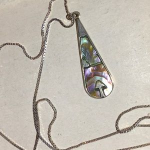 Abalone pendent with chain.